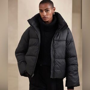 Banana Republic Short Hooded Puffer Jacket
